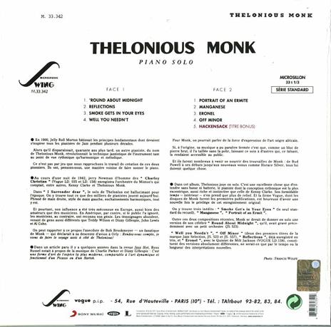 Piano Solo - Vinile LP di Thelonious Monk - 2