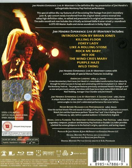 American Landing. Jimi Hendrix Experience Live at Monterey (DVD) (Blu-ray) - Blu-ray di Jimi Hendrix - 2