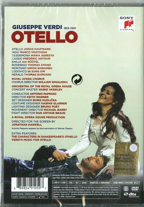 Otello (2 DVD) - DVD di Giuseppe Verdi,Antonio Pappano,Covent Garden Orchestra,Jonas Kaufmann - 2