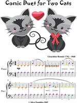 Comic Duet for Two Cats Easy Piano Sheet Music