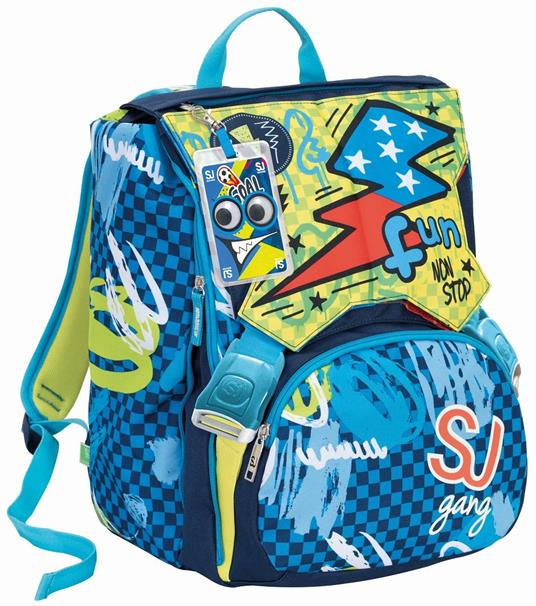 Zaino sdoppiabile Big Seven SJ Gang Boy Blu-Azzurro + Astuccio accessoriato 3 zip