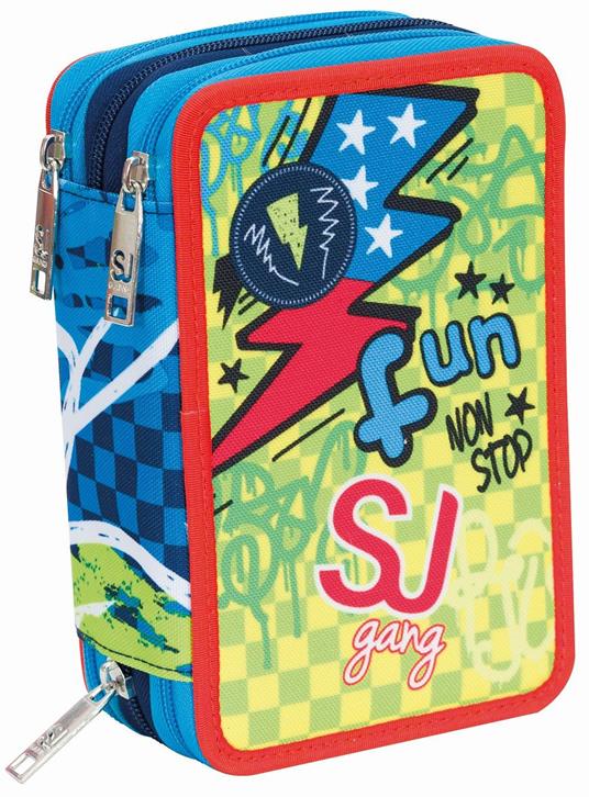 Zaino sdoppiabile Big Seven SJ Gang Boy Blu-Azzurro + Astuccio accessoriato 3 zip - 2