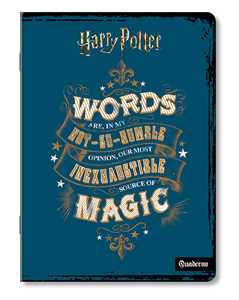 Cartoleria Quaderno maxi A4 Harry Potter Blu Words. Quadretti piccoli 4 mm Gut
