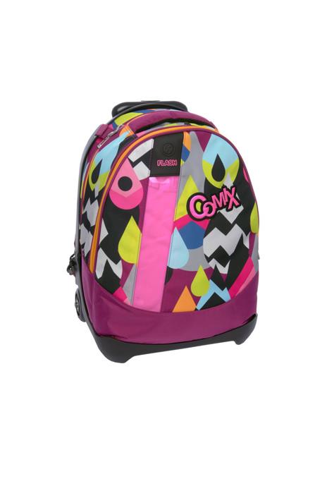 Zaino trolley Comix Flash Drops Rosa con zaino staccabile - 32x47x23 cm