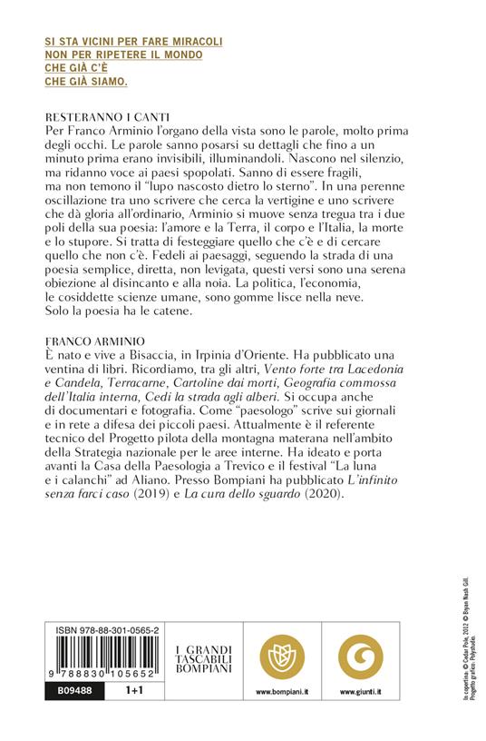 Resteranno i canti - Franco Arminio - 2