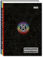 Diario 2023, Standard, 16 mesi, Bastardidentro Agende Luminosamente, nero con logo arcobaleno - 13,6 x 18,3 cm