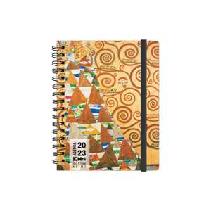 Cartoleria Agenda settimanale Kaos 2023, Klimt, L'attesa, spiralata con elastico - 9 x 14 cm Kaos 