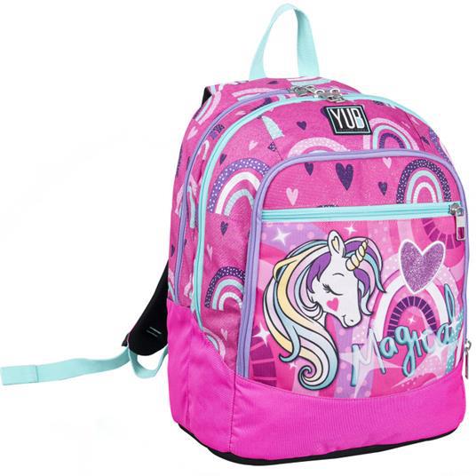 Zaino Advanced Yub Magicworld, rosa arcobaleno-unicorno