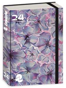 Cartoleria Diario Pocket 16 mesi, 2024-25, Invicta, lilla-rosa fiori acquerello Invicta