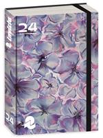 Diario Pocket 16 mesi, 2024-25, Invicta, lilla-rosa fiori acquerello