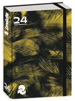 Diario Pocket 16 mesi, 2024-25, Invicta, nero-giallo pennellate