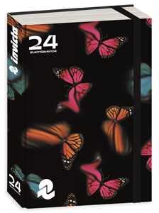 Cartoleria Diario 16 mesi, 2024-25, Invicta, nero farfalle blu-arancione-fucsia Invicta