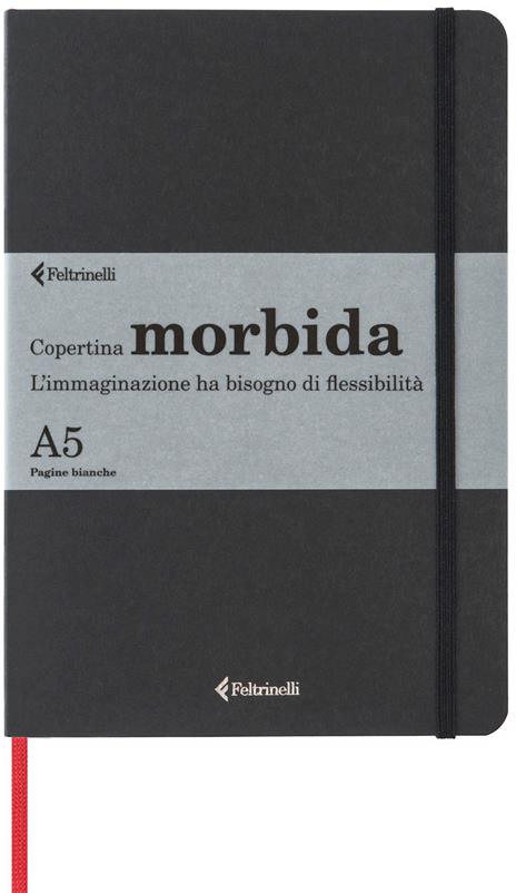 Taccuino Feltrinelli A5, a pagine bianche, copertina morbida, nero - 14,8 x 21 cm