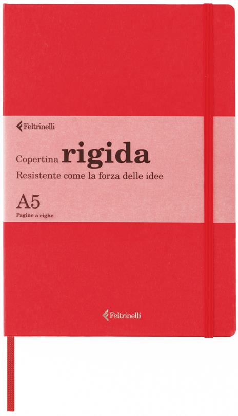 Taccuino Feltrinelli A5, a righe, copertina rigida, rosso - 14,8 x 21 cm -  Feltrinelli - Cartoleria e scuola