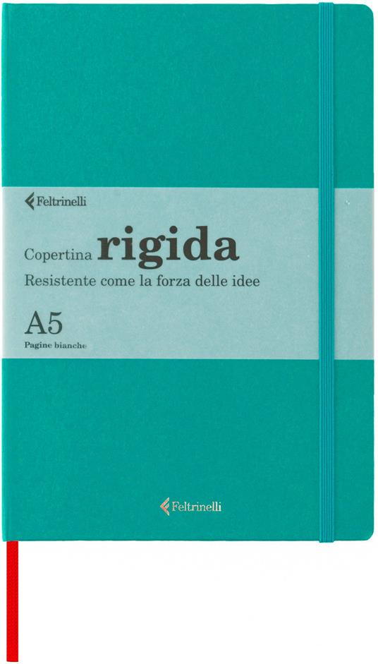 Taccuino Feltrinelli A5, a pagine bianche, copertina rigida, verde ottanio - 14,8 x 21 cm