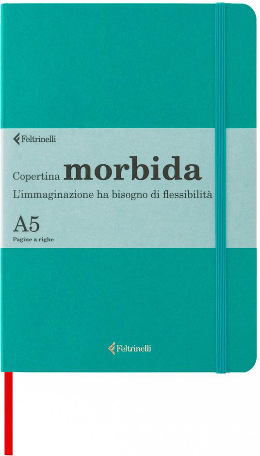 Taccuino Feltrinelli A5, a righe, copertina morbida, verde ottanio - 14,8 x  21 cm - Feltrinelli - Cartoleria e scuola