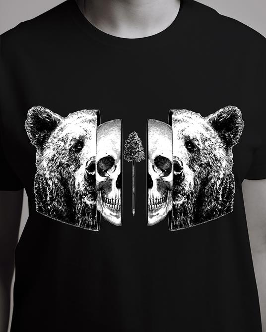 T-Shirt Otto d'Ambra x Feltrinelli -  Orso / Into you - tg. L - nera - 4