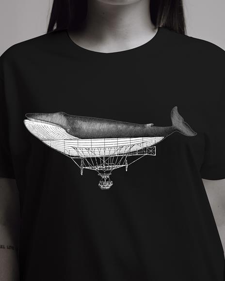 T-Shirt Otto d'Ambra x Feltrinelli -  Balena Dirigibile / Connection - tg. M - nera - 3