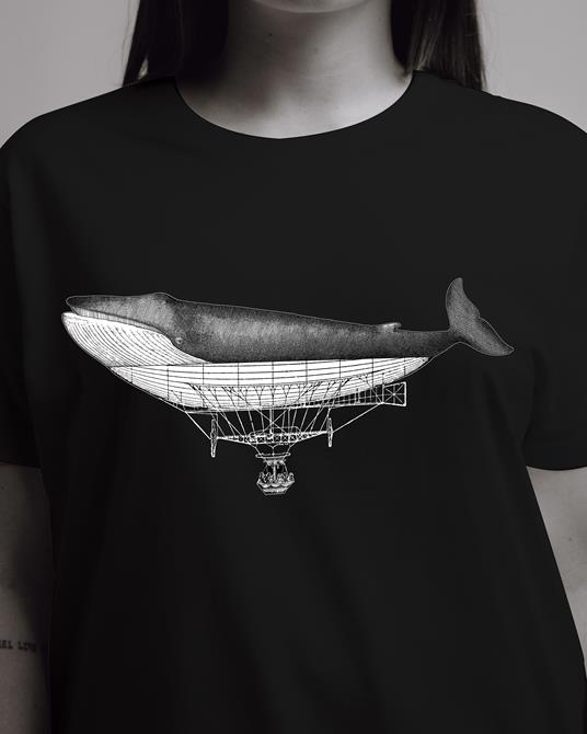 T-Shirt Otto d'Ambra x Feltrinelli -  Balena Dirigibile / Connection - tg. M - nera - 3