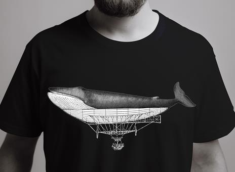 T-Shirt Otto d'Ambra x Feltrinelli -  Balena Dirigibile / Connection - tg. M - nera - 4