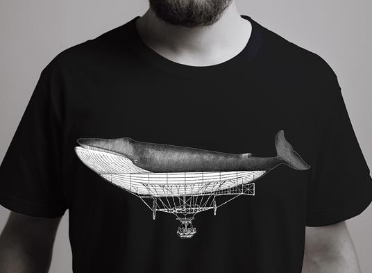 T-Shirt Otto d'Ambra x Feltrinelli -  Balena Dirigibile / Connection - tg. M - nera - 4