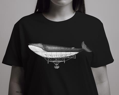 T-Shirt Otto d'Ambra x Feltrinelli -  Balena Dirigibile / Connection - tg. M - nera - 5