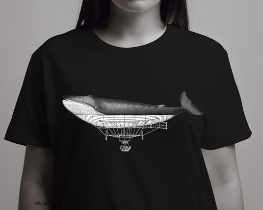 T-Shirt Otto d'Ambra x Feltrinelli -  Balena Dirigibile / Connection - tg. M - nera - 5