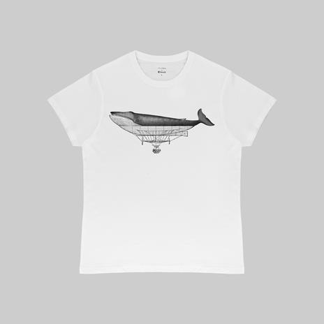 T-Shirt Otto d'Ambra x Feltrinelli -  Balena Dirigibile / Connection - tg. S - bianca