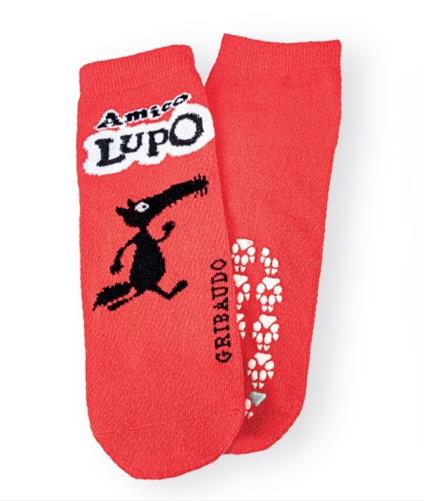 Calzini antiscivolo rossi Amico Lupo - Gribaudo - copertina