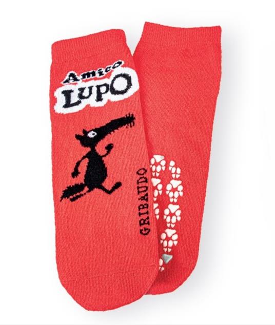 Calzini antiscivolo rossi Amico Lupo - Gribaudo - copertina