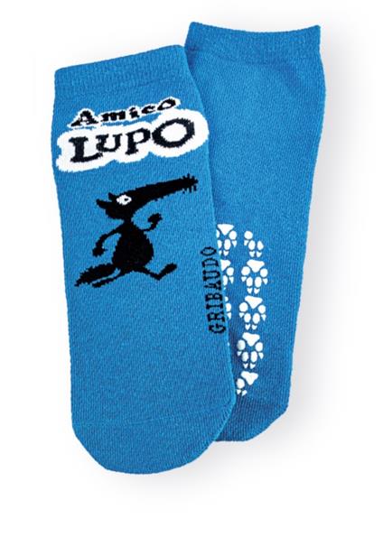 Calzini antiscivolo blu Amico Lupo - Gribaudo - copertina