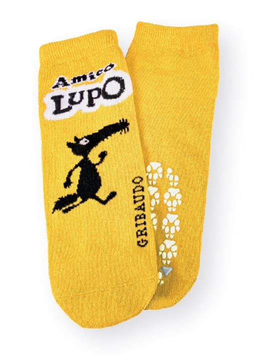Calzini antiscivolo gialli Amico Lupo - Gribaudo - copertina