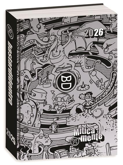 Diario 16 mesi 2025-26, Gold & Silver Bastardidentro Agenda Miticamente, 13,6 x 18,3 cm - Argento