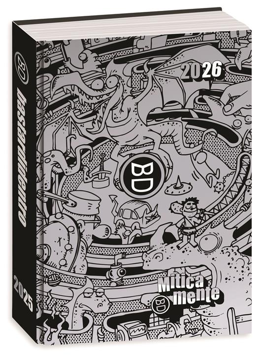 Diario 16 mesi 2025-26, Gold & Silver Bastardidentro Agenda Miticamente, 13,6 x 18,3 cm - Argento