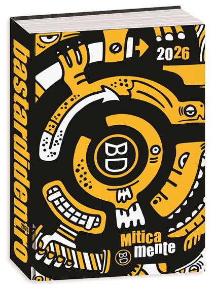 Diario 16 mesi 2025-26, Superspecial Fluo Bastardidentro Agenda, 13,6 x 18,3 cm - Giallo