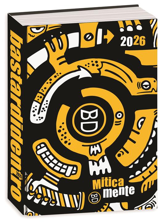 Diario 16 mesi 2025-26, Superspecial Fluo Bastardidentro Agenda, 13,6 x 18,3 cm - Giallo
