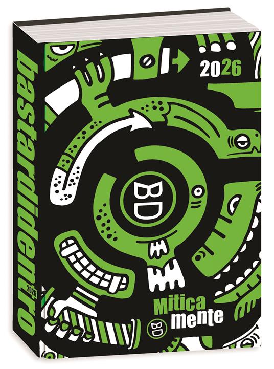 Diario 16 mesi 2025-26, Superspecial Fluo Bastardidentro Agenda, 13,6 x 18,3 cm - Verde