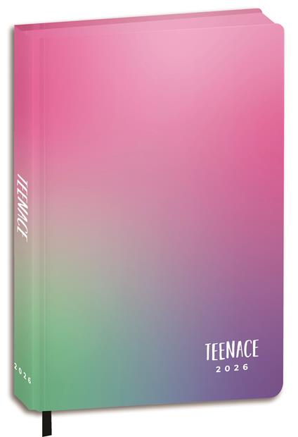 Diario 12 mesi 2025-26, R Special Pu Teenace Diari, 13,6 x 18,3 cm - Rosa, verde