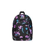 Zaino Jelek Fantasy Grs Invicta Backpack, Nero, rosa con fiori 32 x 43 x 25 cm