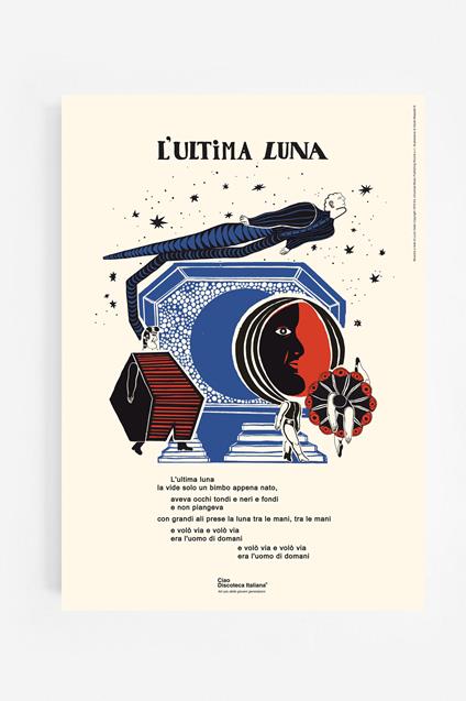Poster. LUltima Luna  Lucio Dalla  - 35 x 50 cm