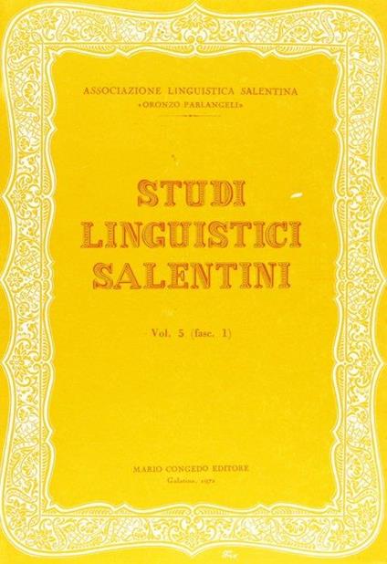 Studi linguistici salentini - copertina