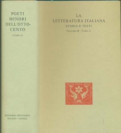 Poeti Minori dell' Ottocento tomo II - copertina