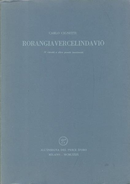 Rorangia Vercelinda Viò. 19 ritratti di poesie inesistenti - Carlo Cignetti - copertina