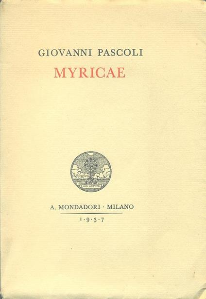 Myricae - Giovanni Pascoli - copertina