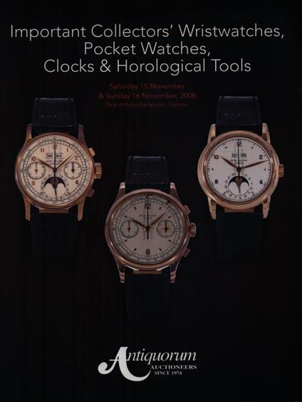 Important Collectors' Wristwatches, pocket watches, clocks & horological tools - copertina