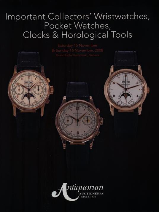 Important Collectors' Wristwatches, pocket watches, clocks & horological tools - copertina