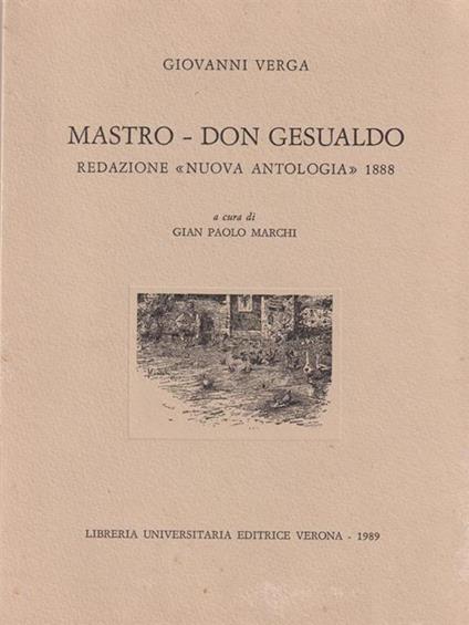 Mastro Don Gesualdo - Giovanni Verga - copertina