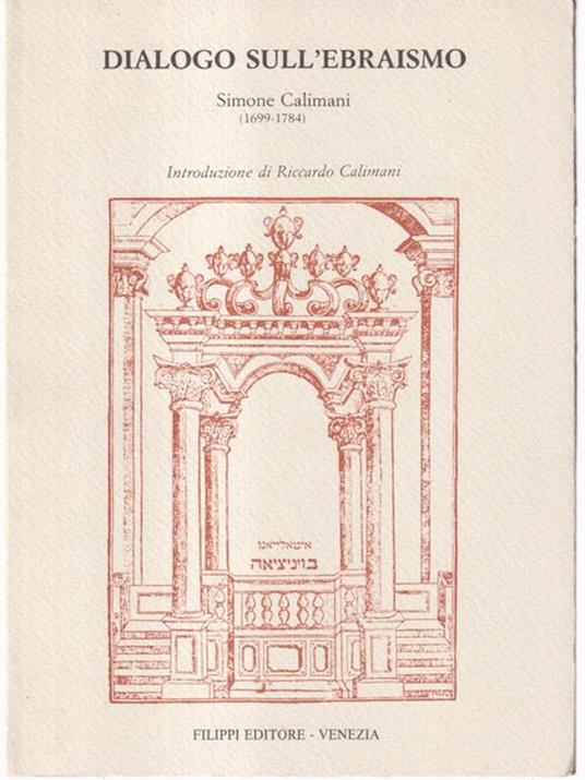Dialogo sull'Ebraismo 1699. 1784 - copertina