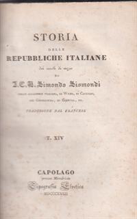 Storia delle Repubbliche Italiane dei secoli di mezzo vol XIV