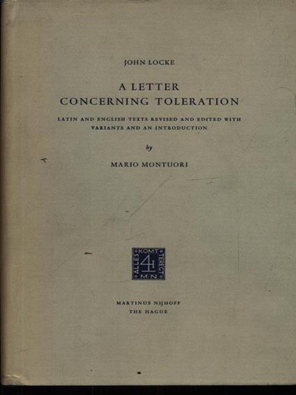 A Letter Concerning Toleration - John Locke - copertina